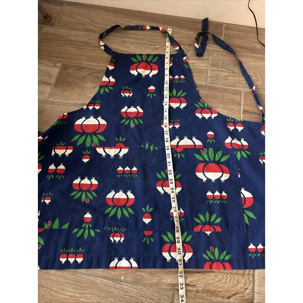 Handmade Apple Fruit Apron Unisex‎ Adjustable Neck Strap Two Sides Colorful EUC